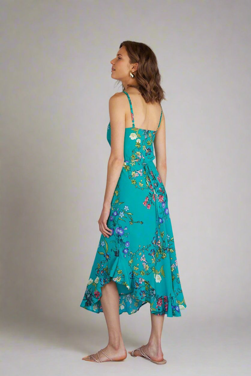 Sienna Midi Dress in Jade Bloom