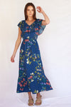 Fiesta Maxi Dress in  Navy Bloom