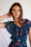 Fiesta Maxi Dress in  Navy Bloom