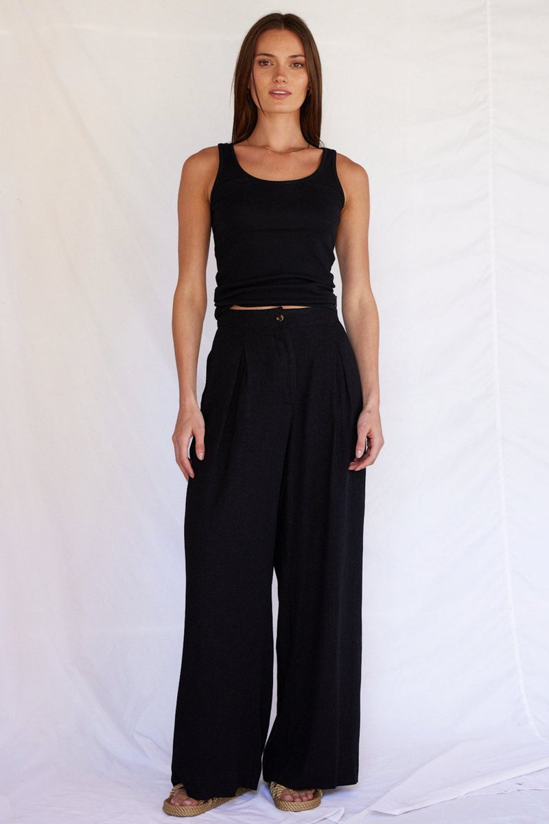 Chiara linen pants in black