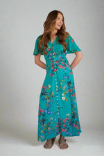 Sadie Maxi Dress in Jade Bloom