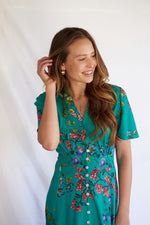 Sadie Maxi Dress in Jade Bloom