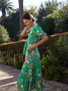 Zoe Maxi Dress Jade Bloom Print