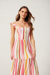 Avery Dress in Warm stripe