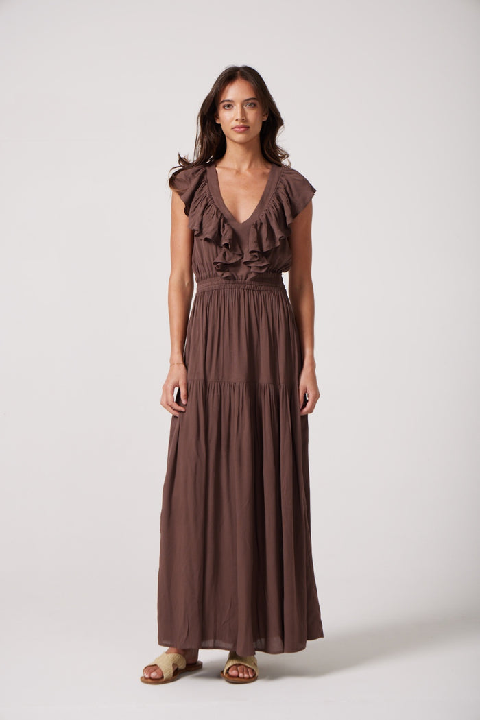 Vanessa Dress in Chocolate Brown